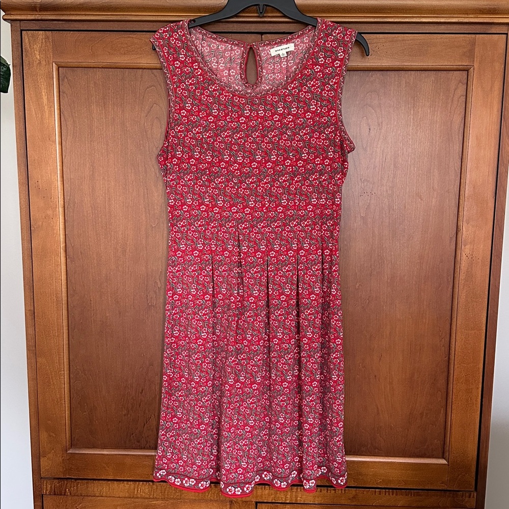 Max Studio Red Floral Fit and Flare Dress